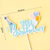 Decoração de Bolo de Aniversário Feliz Aniversário Série de Cores Macaron Topper/Inserto para Aniversário de Bebê
