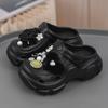 Novos Sapatos de Caverna DIY Sapatos Tridimensionais Flor Desenho Animado Fofo Acessórios Sandálias Verão Roupa Externa Moda Feminina Sapatos de Caverna Tendência