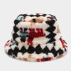 Amazon Nuevo Otoño e Invierno Felpa Engrosada Cálido Sombrero de Pescador para Mujer Patrón de Amor Sombrero Casual para el Sol Sombrero de Cubeta para Pareja