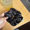Scrunchie de Cetim Estrelado Estilo Coreano para Mulheres, Acessório de Cabelo Elegante para Rabo de Cavalo Baixo, Elástico de Cabelo de Alta Elasticidade