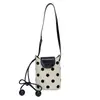 Bolso cubo 2026 nuevo modelo color lunares bloques de color bolso cruzado bolso cuadrado pequeño bolso cubo de un solo hombro patchwork bolso para teléfono debajo del brazo