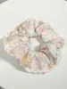 Elástico de Cabelo Scrunchie Listrado com Renda Estilo Coreano para Mulheres, Acessório de Cabelo Suave e Elegante, Elástico de Cabelo Scrunchie Estilo Coreano