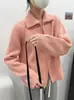 Cárdigan de Lana Estilo Coreano Solapa Cremallera Tejido Cardigan para Mujer Otoño Invierno Engrosado Gama Alta Suave Esponjoso Mangas Raglán Suéter Abrigo