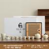 Tetera de cerámica vintage de alta calidad con horno Ru, taza de té Kung Fu, bandeja de té, juego de té ligero de lujo para el hogar, impresión de alta calidad para inauguración de la casa