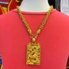 Sudáfrica Sikkim Tela Dragón Guanyin Collar Colgante Dominante Tarjeta de Dragón No importa Tarjeta Colgante Pixiu Cabeza de Dragón Doble Cadena de Dragón