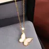 Collar Colgante de Mariposa Personalizado de Lujo Ligero Estilo Francés para Mujer, Cadena de Clavícula Exquisita de Gama Alta, Venta Directa del Fabricante, Exclusivamente para Suministro Transfronterizo