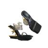 Chinelos de Salto Alto 2026 Novo Estilo Luxo Leve Sandálias Sexy Salto Irregular Dourado Tira Transparente Chinelos que Aumentam a Altura