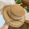 Bolso tejido a mano, bolso de playa de paja de gran capacidad para mujer, sombrero de paja protector del sol, bolso de hombro de playa casual y versátil