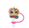 Cubierta de Popote de Silicona de Unicornio de Dibujos Animados Forma de Caballo Pequeño Compatible con Botella de Agua Stanley Tapa de Popote a Prueba de Polvo y Manchas