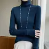 Suéter de Punto Fino de Alta Gama Listo para Usar 2025 para Mujer Cuello Holgado Moda Capa Base Color Sólido Suéter de Punto Delgado Venta al por Mayor