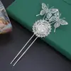 Grampo de Cabelo Estilo Antigo com Franjas de Prata, Acessório de Cabelo Hanfu, Grampo de Borboleta, Grampo de Degrau, Acessório de Cabelo de Prata Miao, Acessório de Grampo de Cabelo Feminino, Grampo de Cabelo com Joia