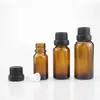Frasco de Óleo Essencial Marrom 5-100ml Vidro Antifurto 10ml Frasco Dosador de Óleo Essencial Dropper com Ponta de Borracha à Prova de Luz Cosméticos
