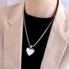 Collar de acero de titanio con diseño de amor transfronterizo para mujer, joyería ligera, de lujo, combinable y de alta gama que no se decolora.