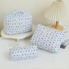 Bolsa de Cosméticos Acolchada con Estampado Floral de Gran Capacidad Bolsa de Almacenamiento Portátil de Poliéster Cuadros Flor Roja Estilo Ins Bolsa de Artículos de Tocador Estilo Ins