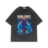 Camiseta vintage lavada de manga curta Dragon Ball anime americana oversized Algodão T Europeia e Americana peça única entrega