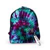 2021 Amazon Transfronterizo Nuevo Tie-Dye Estudiante Diario Impreso en 3D Calle Tela Oxford Mochila Cordón de Moda