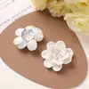 Pequeños pendientes de flor de col de cristal de pétalo acrílico con degradado fresco, accesorios de pinza lateral para flor hecha a mano DIY