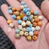 Cuentas Redondas de Ágata Tang Sancai Cuentas Sueltas de Jade Naranja Azul Cielo Gris Blanco Pulsera de Calcedonia Collar Accesorios de Joyería Cuentas Hechas a Mano