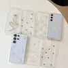 Funda Transparente Corazón de Pegamento para Teléfono Móvil Adecuada para Samsung S25Ultra Mariposa S24 Serpiente S23 Cereza A16 Modelo Nuevo Femenino