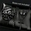 Conjunto de Relógios Moda Negócios Alto Padrão Relógio Masculino Pulseira Relógio Falso de Três Olhos Vidro Masculino Relógio de Quartzo Atacado