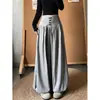 Pantalones marrones de cintura alta abotonados para mujer, nuevo estilo otoño 2026, corte holgado, adelgazantes, con pierna suelta, ajustada y cónica, y diseño de pantalón linterna, adecuados para figuras tipo pera