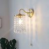 Lámpara de Pared con Conchas Estilo Francés Transfronteriza para Dormitorio Mesita de Noche, Vintage Artística Casa de Huéspedes Personalidad Creativa Nórdica Decorativa de Pared Cristal