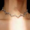 Cross-border Novos acessórios personalizados Simples Dentado Strass Pescoço Corrente Europeu e Americano Temperamento Completo Diamante Clavícula Corrente colar