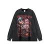 Camiseta Oversize Manga Curta Lavagem Pesada Vintage High Street Americana Marca Tendência Estilo Unissex Top Meia-manga