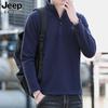 24 Outono JEEP SPIRIT Nova Moda Masculina Bordado Meio Zíper Moletom Moda Casual Gola Top