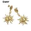 Wt-E806 Exportación Europea y Americana Más Vendido Estilo Ins Pendientes Largos de Latón con Colgante de Girasol para Niñas con Estilo Único