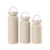 Moda pote de espaço de pintura de borracha ao ar livre alça portátil esportes garrafa de viagem homens e mulheres de aço inoxidável copo térmico de grande capacidade