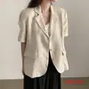 Corea ha lanzado la nueva chaqueta de traje de manga corta de algodón y lino de ins