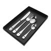 Fabricantes de fuentes, vajilla de regalo de acero inoxidable, suministros de hotel de 4 piezas, juego de vajilla con cuchillo, tenedor y cuchara para carne de restaurante occidental