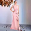 Vestido Longo Europeu e Americano Transfronteiriço Intelectual e Elegante com Design de Pregas na Cintura da Moda, Vestido de Festa de Alta Qualidade para Mulheres