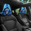 Capa de Encosto de Cabeça de Carro com Estampa de Caveira Fantasma Azul, Personalizável com Etiquetas, Dropshipping Disponível, Feita a Partir da Sua Imagem Fornecida, Item Popular Transfronteiriço, Ajuste Universal