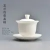 Xícara de Chá Coberta Azul e Branca Conjunto de Chá Kung Fu Tigela de Chá Sancai Cerâmica Doméstica Bule Grande Pintado à Mão Suspenso