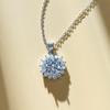 Pingente de girassol de moissanite imitação 3 quilates diamante completo zircão elegante luz luxo floco de neve colar feminino clavícula corrente atacado