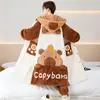Pijama de Otoño e Invierno para Hombre Espesado de Terciopelo Coral Dibujos Animados Estudiantes y Adolescentes Talla Grande Pijama Conjunto de Ropa para Casa de Invierno