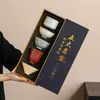 Juego de Té de Cerámica Estilo Chino Tradicional Cinco Hornos Famosos - Regalo de Alta Gama para Maestros, Ancianos, Padres, Eventos Corporativos y Recuerdo Festivo