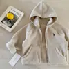 Sudadera con Capucha de Forro Polar para Niños, Nuevo Estilo de Invierno para Niños, Cárdigan de Forro Polar Enterizo para Bebés, Ropa de Abrigo Holgada de Color Sólido, Forro Polar por Ambos Lados