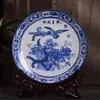 Fabricante de Decorações de Pratos de Porcelana Artesanal de Jingdezhen Vende Pratos de Exibição para Sala de Estar e Ornamentos Cerâmicos Estilo Chinês Atacado em Estoque
