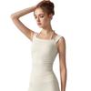 Primavera e verão novas roupas de ioga colete feminino all-match ombro exterior wear halter alça fixa drop cup sutiã esportivo