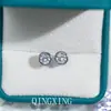 Pendientes de Corindón Rojo Hip-Hop Punk, Modernos y Únicos para Hombres, Pendientes Pequeños y Elegantes de Circonita Minimalista para Mujeres