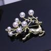 Accesorios DIY Broche de Perla Ciervo Moda Soporte Vacío Semiacabado Corsage de Múltiples Cuentas Pin Accesorios Materiales Hechos a Mano