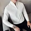Diseño de Cuadros de Primavera y Otoño Sentido Travieso Elegante Jacquard Versátil Camisa para Hombre Corte Delgado Estilo Coreano Casual Camisa de Manga Larga Moderna