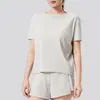Ropa de Yoga de Nuevo Estilo para Mujer, Tops Deportivos de Verano, Camisetas de Manga Corta, Ropa para Correr, Pilates y Entrenamiento, Blusas Holgadas para Fitness