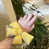 Moda de Corea del Sur Crema Amarillento Lazo Tres Dimensiones Algodón Lazo Anillo Elegante Todo Combinación Diadema para Dormir Accesorios para el Cabello