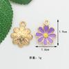 Versión coreana de flor de cerezo que gotea aceite, florecilla de cinco pétalos, colgante de aleación, accesorios para el cabello, material DIY, pulsera, collar, pendientes, accesorios de joyería