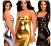 Tirante de lencería sexy imitación piel charol cara brillante vestido sexy europeo y americano vestido de escenario discoteca comercio exterior Mayoreo
