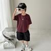Camiseta de Manga Curta Haima 2026 Verão Nova para Meninos em Algodão Puro com Toque Fresco Roupas de Verão Estilo Coreano Moda Infantil para Crianças Maiores